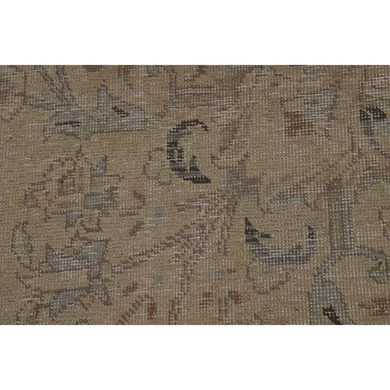 Medallion Tabriz Persian Vintage Rug Hand-Knotted Wool Carpet - 9'9" x 12'8"