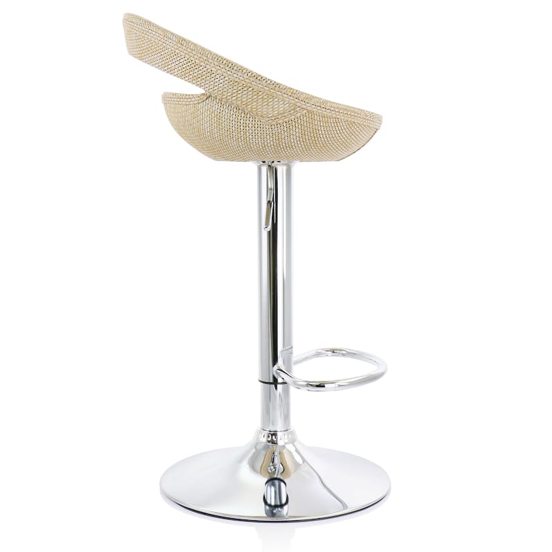 Rattan Barstool with Adjustable Base Set of 2