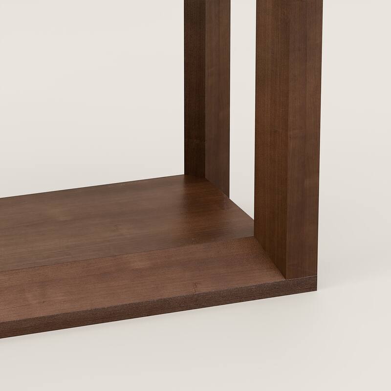 Modern Rectangular Console Table, Behind Couch Table with Ample Storage, for Entryways and Living Rooms, Dark Brown