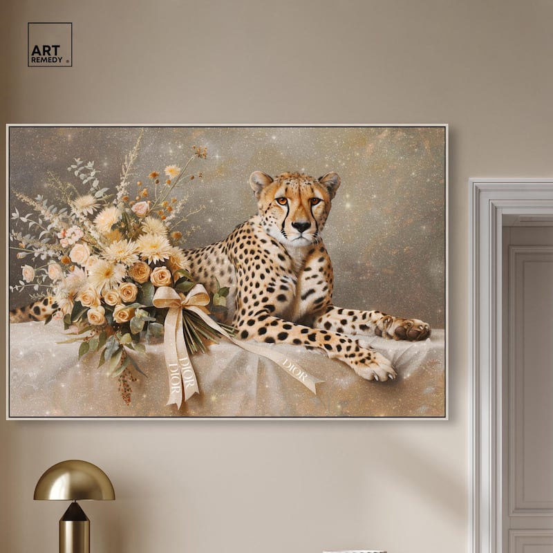 Bouquet Cheetah Canvas by Art Remedy
