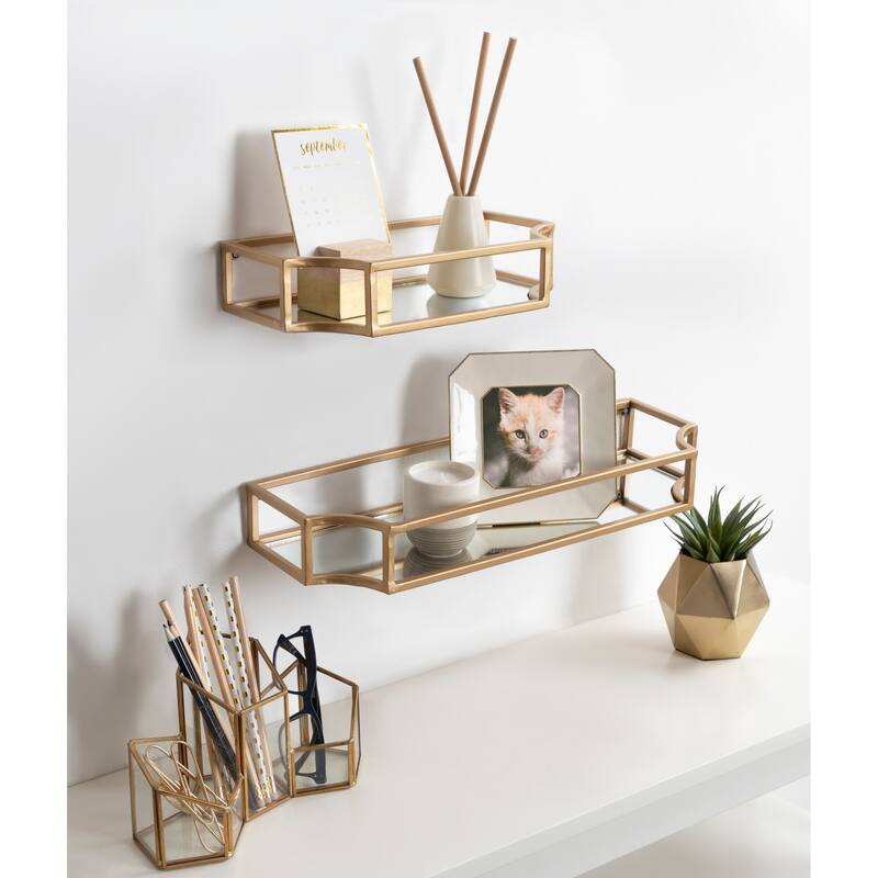 Kate and Laurel Ciel Metal Wall Shelf Set - 2 Piece