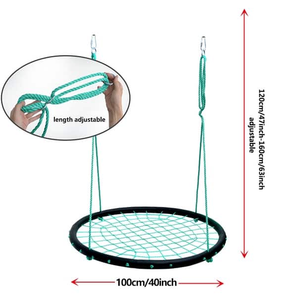 40 Inch Kids Outdoor Tree Saucer Swing Platform Swing Garden - M