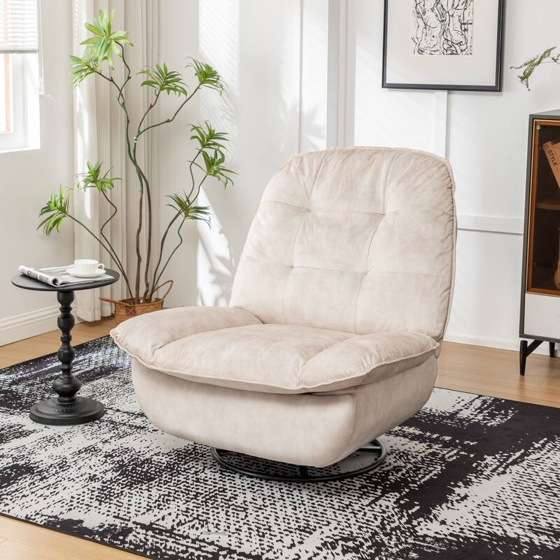 Velvet Oversized Recliner Chair with Swivel, Rocker & Phone Holder