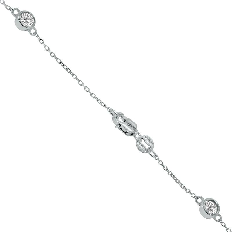 Marquee 1.50 Carat TW Bezel Set Lab Grown Diamond Station Necklace in 14K White Gold