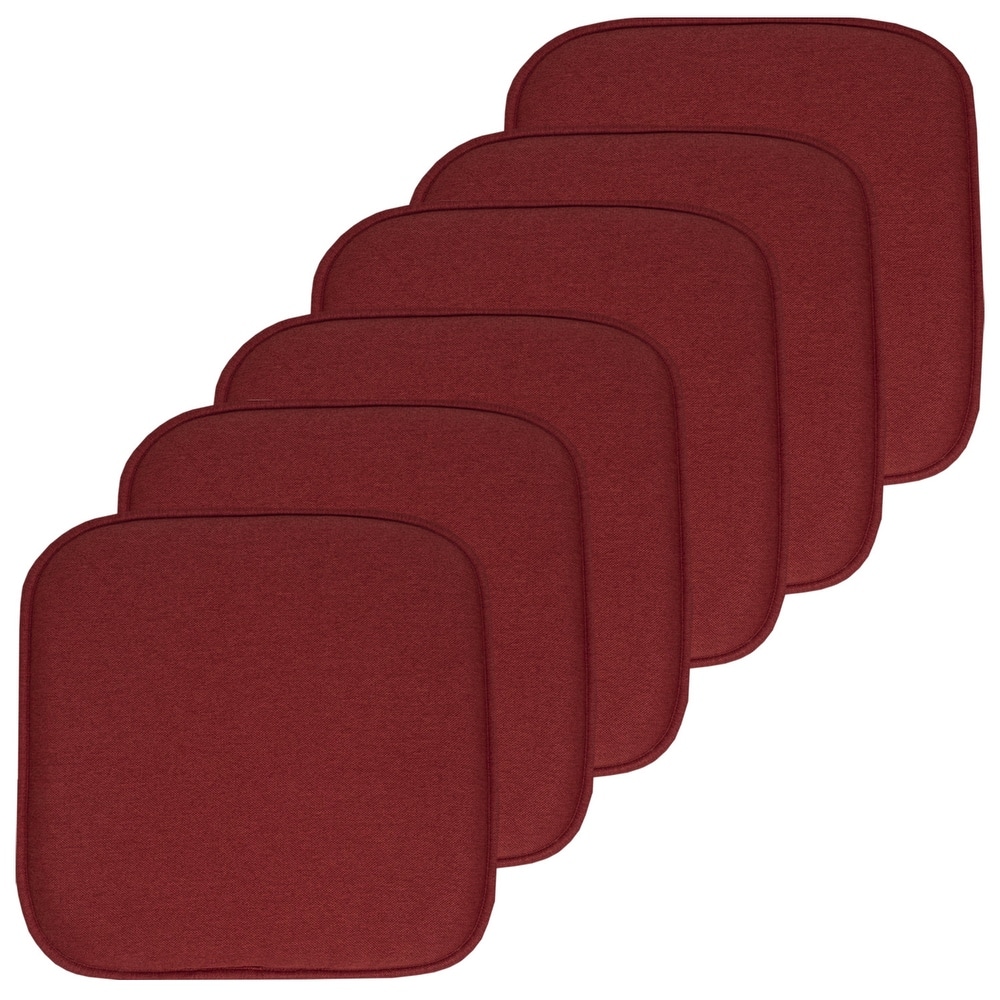 Sweet Home Collection Charlotte Jacquard Memory Foam Non Slip Back Chair Pad Cushion 16" x 16"