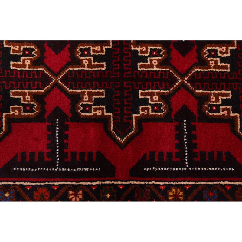 ECARPETGALLERY Hand-knotted Teimani Red Wool Rug - 3'7 x 6'7