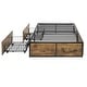 preview thumbnail 12 of 22, iNSPIRE Q Modern Youngstown Wood Finish Panel Black Metal Twin Platform Bed with Storage Drawers
