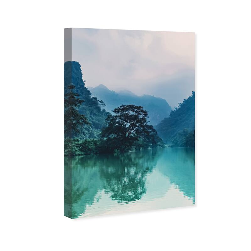 Wynwood Studio Canvas Nature and Landscape River Water and Teal Green and Tropical Wall Art Canvas Print