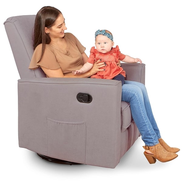 slide 2 of 6, Evolur Raleigh Basic Glider |Recliner| Rocker Lilac