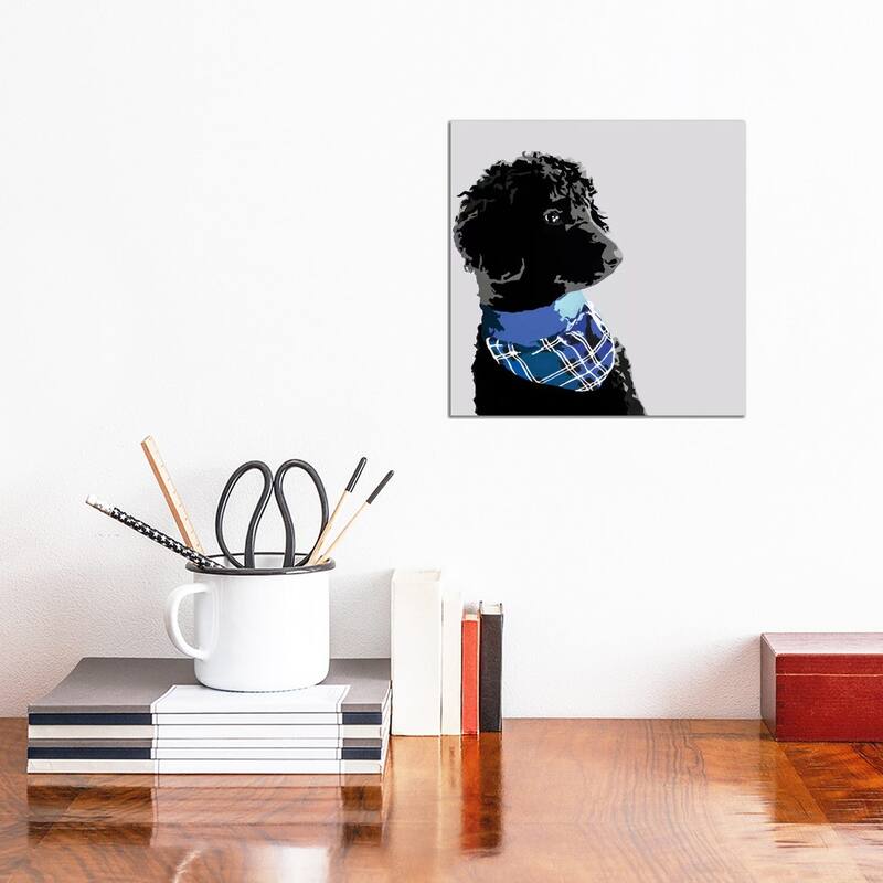 iCanvas "Standard Black Poodle III" by Julie Ahmad Canvas Print - 12x12x1.5