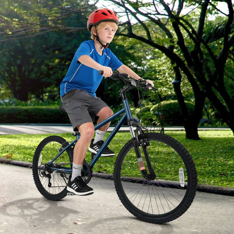 Metal Plastic Kids Mountain Bike with 6-Speed Shimano and Front Suspension