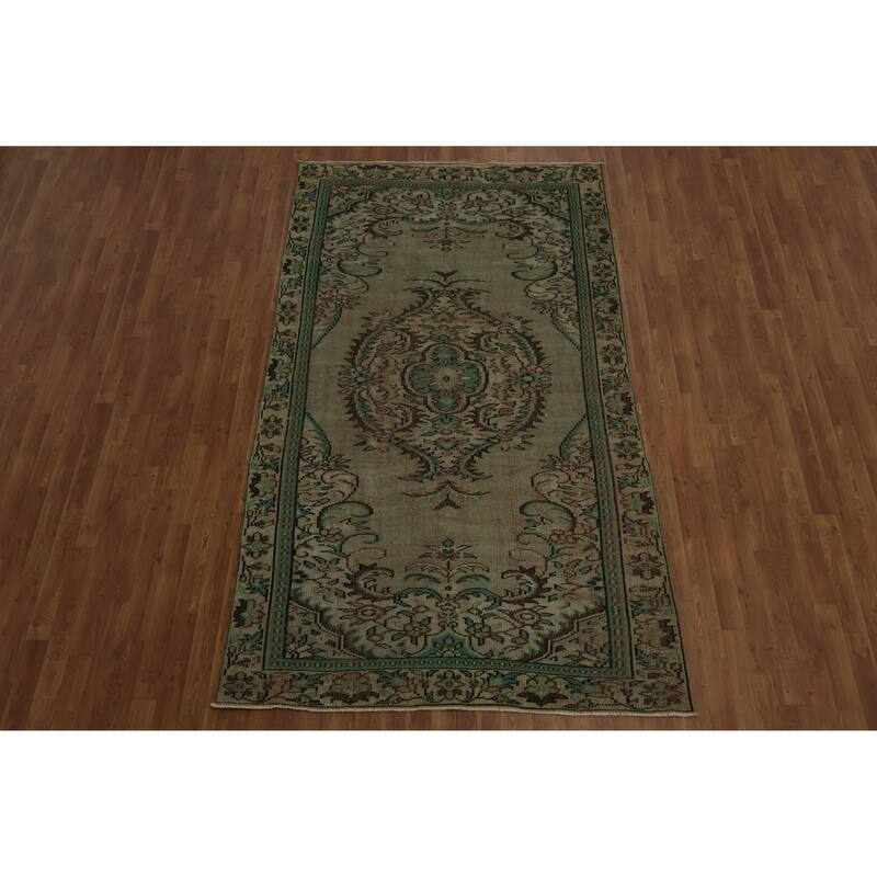 Hand Knotted Oriental 100% Wool Carpet Transitional Floral Brown Anatolian Area Rug - 8' 9'' X 5' 0''