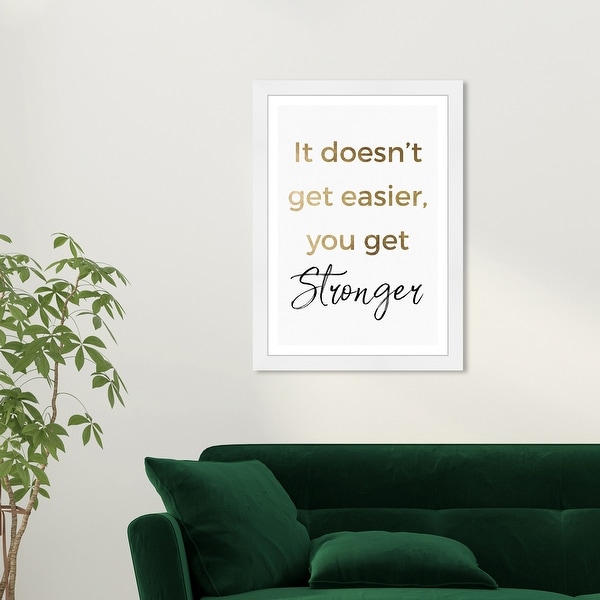 Wynwood Studio 'Stronger' Typography and Quotes Gold Wall Art Framed Print. Opens flyout.