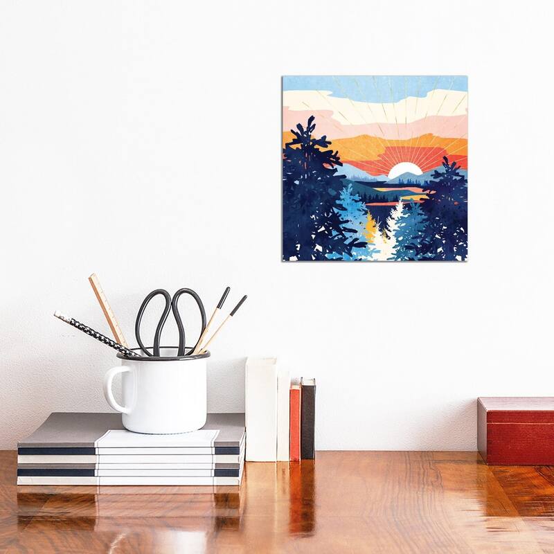 iCanvas "Sunset Lake" by SpaceFrog Designs Canvas Print - 12x12x1.5
