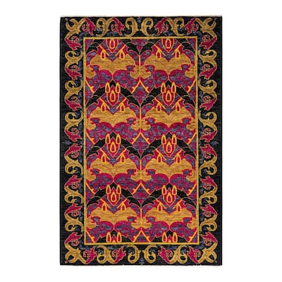 Overdyed, One-of-a-Kind Hand-Knotted Area Rug - Pink - 4' 2" x 6' 2"