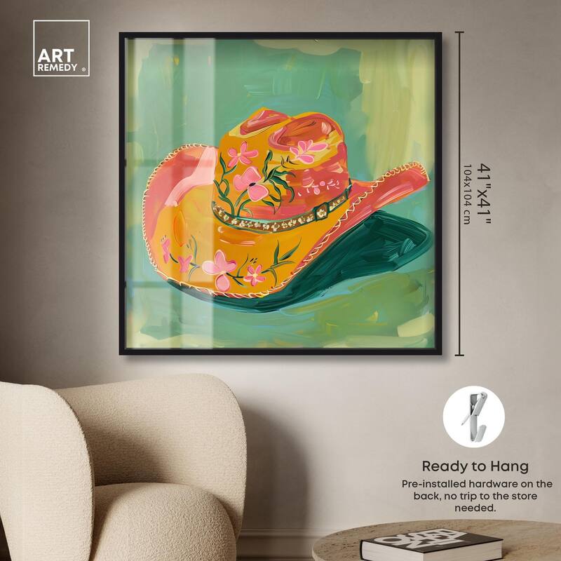 Wildflower Cowboy Hat Shadowbox by Art Remedy