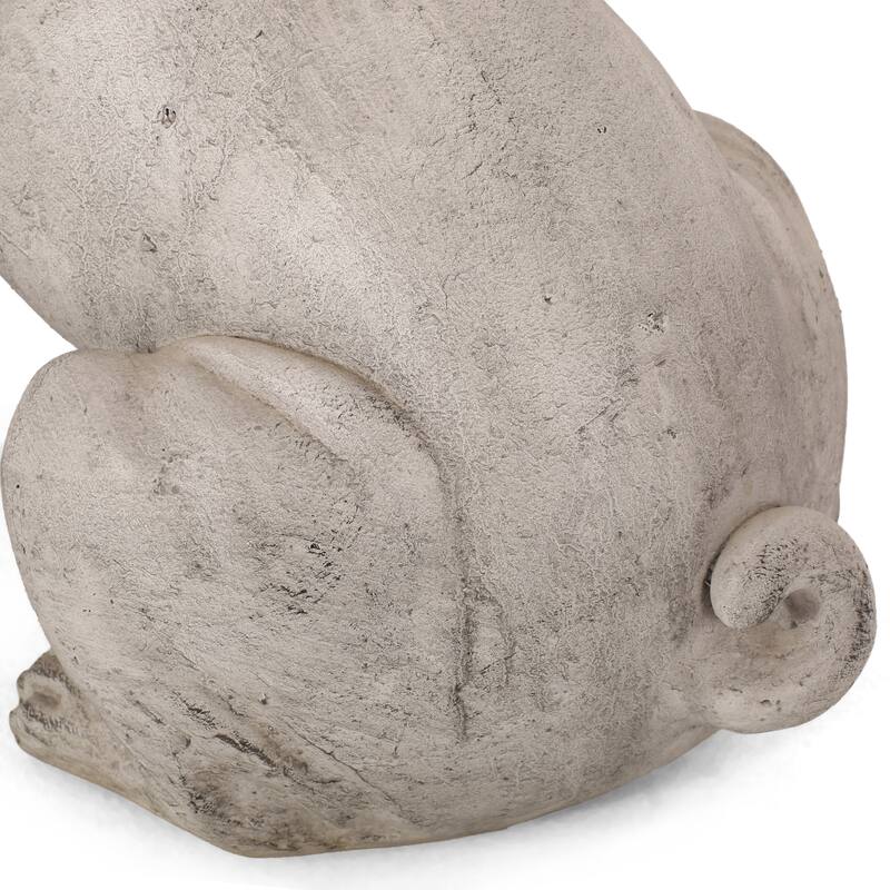 Roomfitters 17-Inch French Bulldog Garden Statue, Cast Stone Outdoor Dog Sculpture