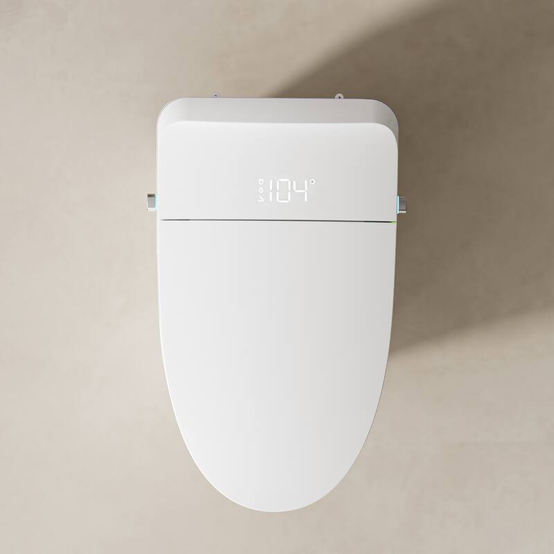 Zarautz Elongated Smart Bidet Toilet Combo with Clean Foam Shield Splash Proof, Heated Seat, Dryer & Foot/Remote Flush