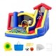 preview thumbnail 12 of 10, Inflatable Outdoor Trampoline Jumping Bouncer House with Blower Slide and Storage Bag - 131.1” x 133.1” x 90.6”