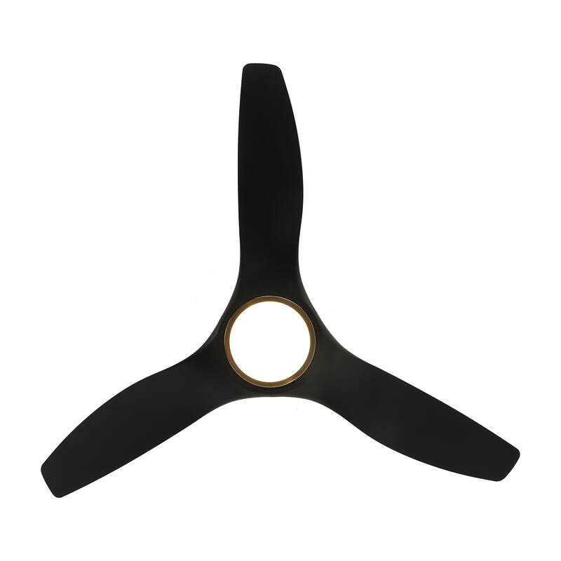 52" Modern Black Dimmable Propeller Smart Ceiling Fan with Light and Remote, App Control, Voice Control