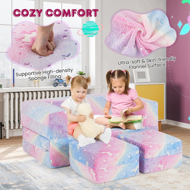 Gymax 3-in-1 Baby Fold out Sofa w/ Removable & Machine Washable