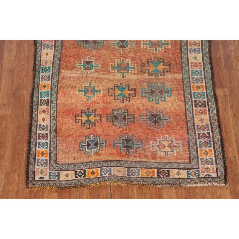 Geometric Shiraz Persian Accent Rug Hand-Knotted Wool Carpet - 4'4" x 6'4"
