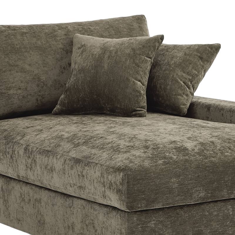 40.8"W Modern Chenille Upholstered Chaise Lounge with Pillow