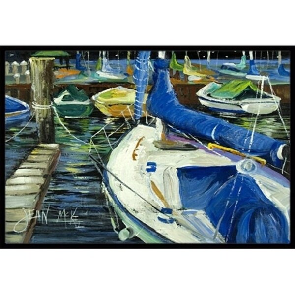 Carolines Treasures JMK1031JMAT Night On The Docks Sailboat Indoor & Outdoor Mat 24 x 36 in.