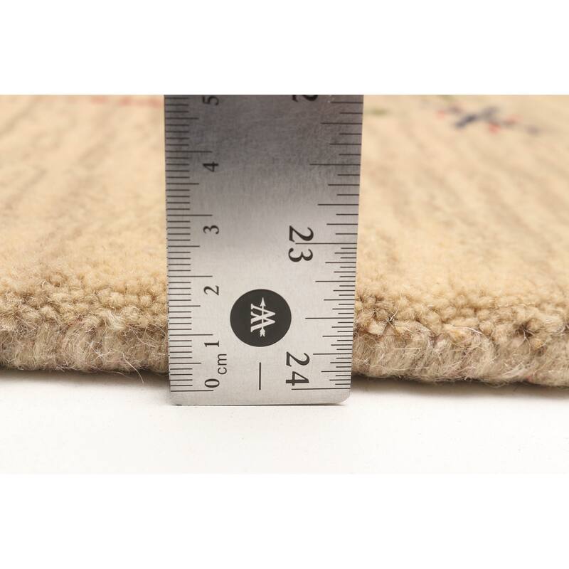 ECARPETGALLERY Hand Loomed Kashkuli Gabbeh Beige Wool Rug - 4'11 x 7'10