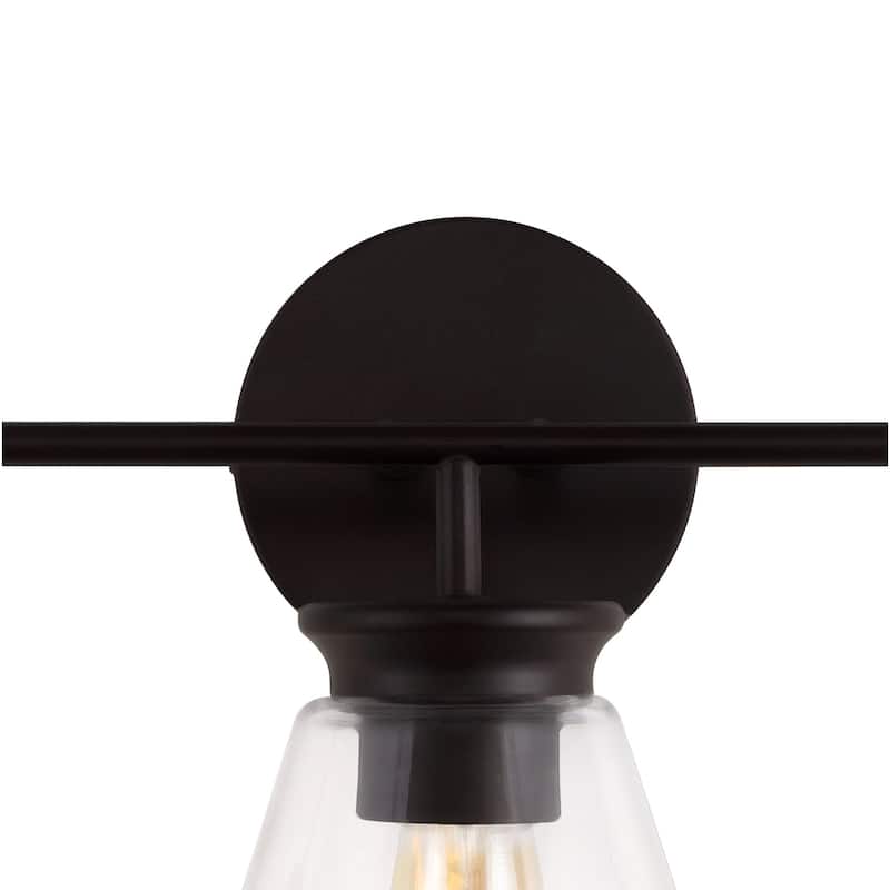 Kondo 6.38" Modern Farmhouse Iron LED Vanity, Oil Rubbed Bronze/Clear by JONATHAN Y