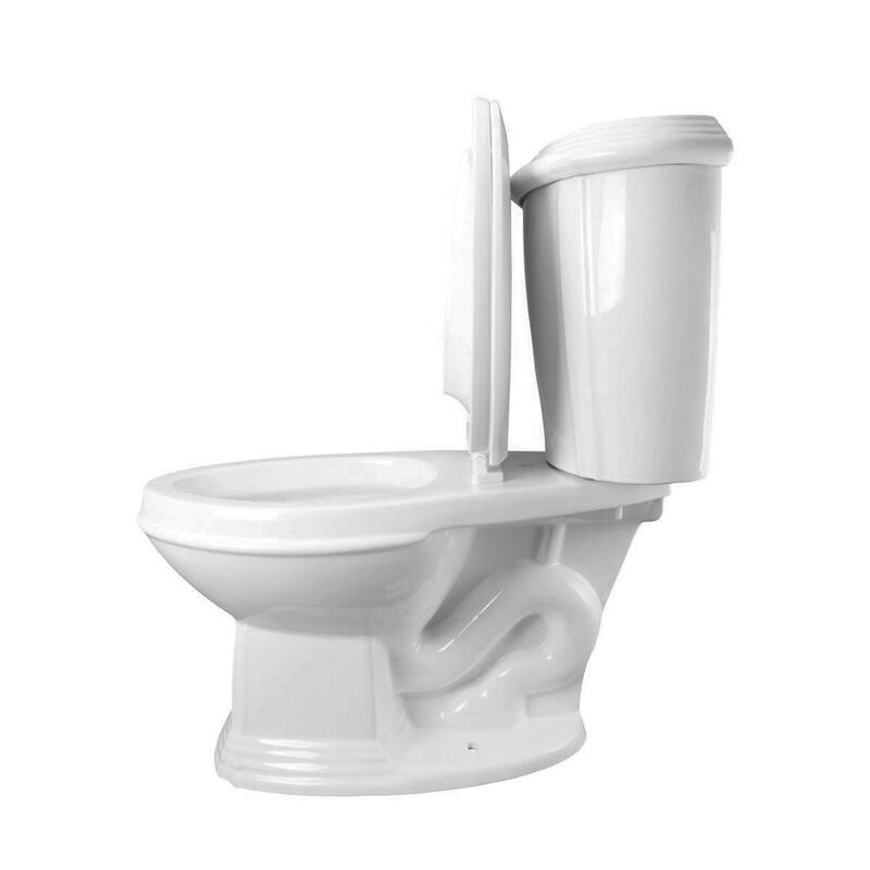 Sheffield White Porcelain Two Piece Elongated Toilet Dual Flush with Slow Close Seat