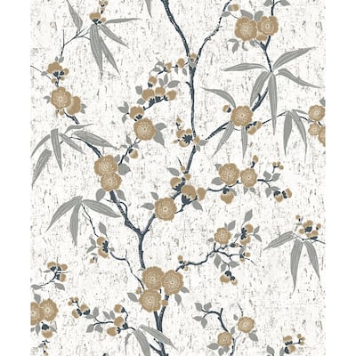 Seabrook Designs Blossom Cork Unpasted Wallpaper - 35.5 in. W x 24 ft. L