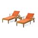 Option Teak Finish + Orange Cushion