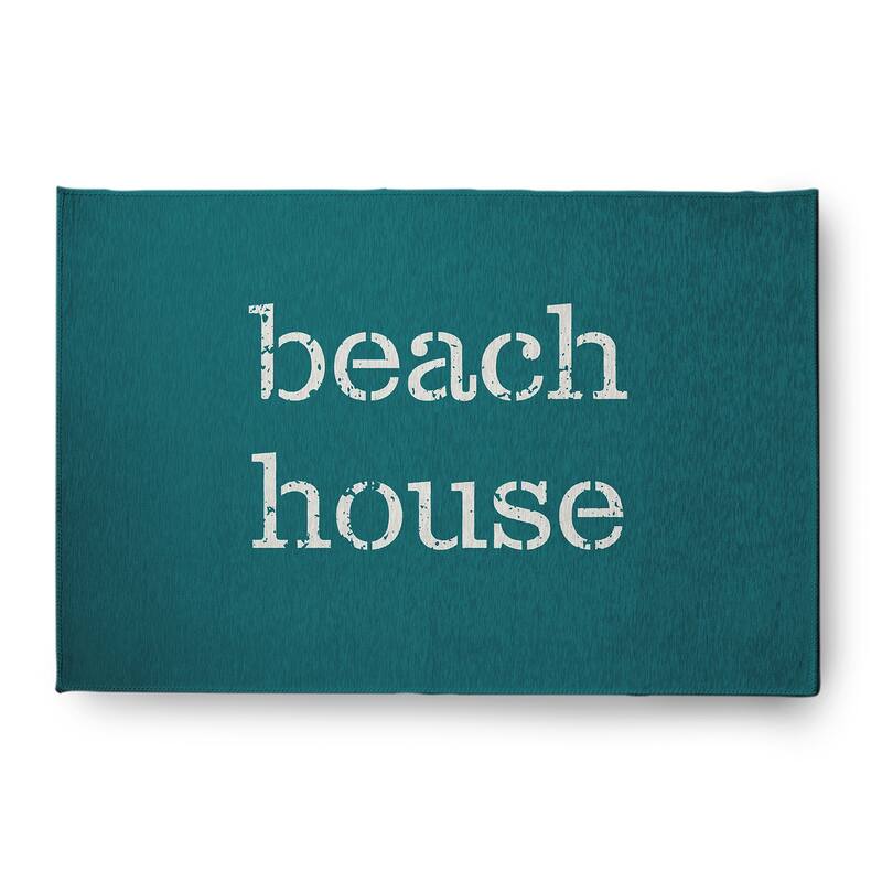 Beach House Nautical Chenille Rug - Ocean Teal - 4' x 6'