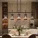preview thumbnail 1 of 15, Aulia Modern 5-Light Crystal Chandelier Linear Black Kitchen Island Lights - L 45.6" x D 4.5" x H 15.5"