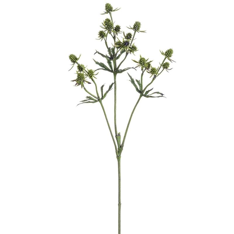 Thistle Artificial Floral Spray - 25" - Green