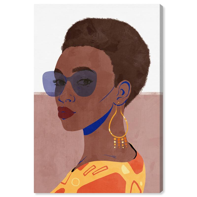 Wynwood Studio Canvas Fashion and Glam Starlight Gal Brown and Modern & Contemporary Wall Art Canvas Print