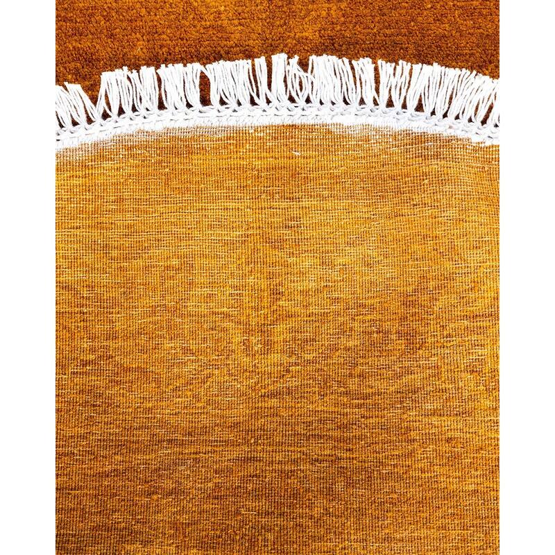 Overdyed, One-of-a-Kind Hand-Knotted Area Rug - Gold - 4' 1" x 4' 1"