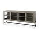 preview thumbnail 37 of 47, Arelius Light Brown w/ Black Metal Base 4 Door Glass Cabinet Sideboard - 70.0L x 18.0W x 32.0H Gray