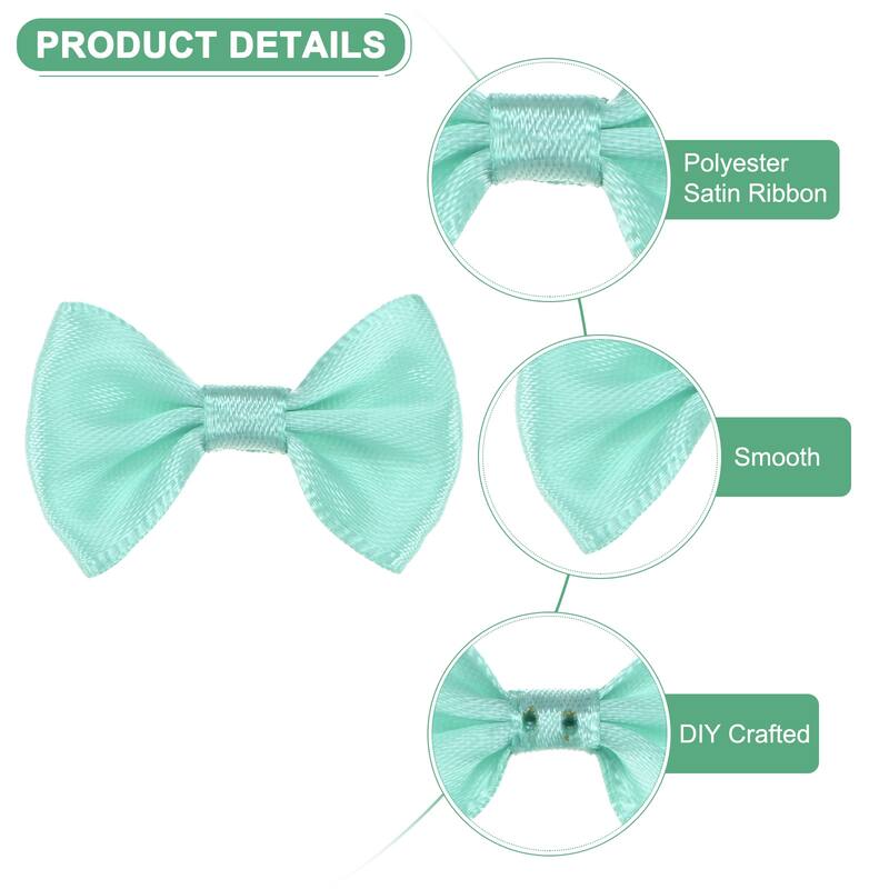 120-Pack Mini Craft Ribbon Bow 1.5x1 Inch for Craft DIY - Light Green