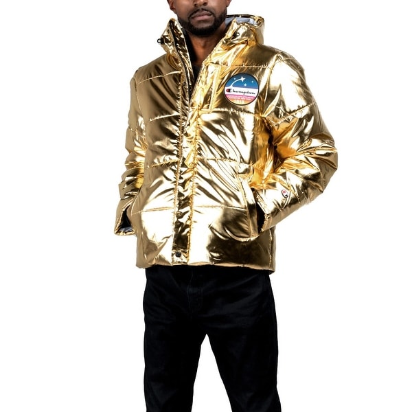champion limited edition 3 patch metallic puffer jacket