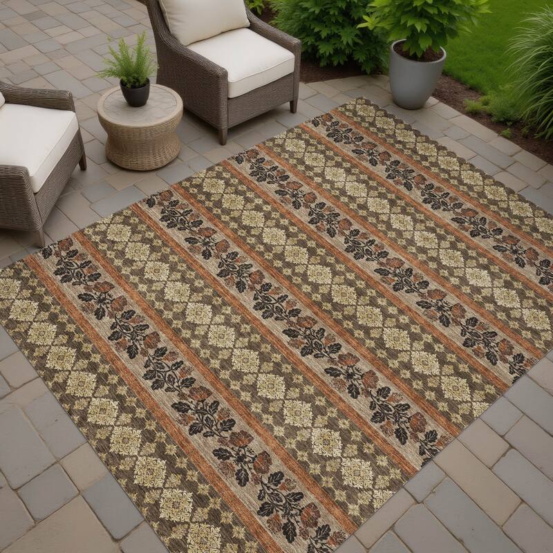Machine Washable Indoor/ Outdoor Stripe Sochi Chantille Rug