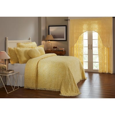 Better Trends Wedding Ring 100% Cotton Soft & Plush Chenille Tufted Bedspread - Loop Design, Machine Washable & Tumble Dry Safe