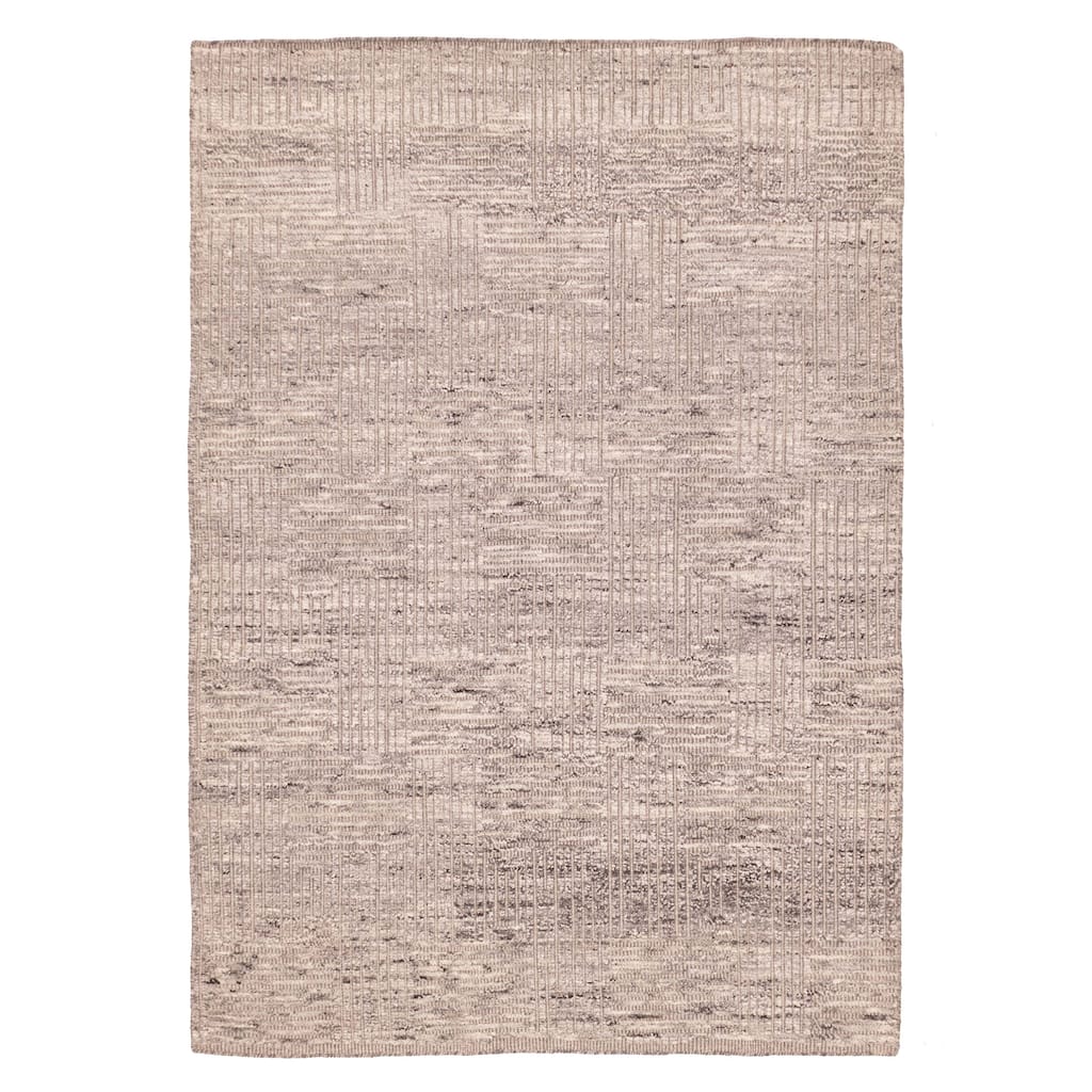 ECARPETGALLERY Hand-knotted Tangier Taupe Wool Rug - 5'5 x 7'9