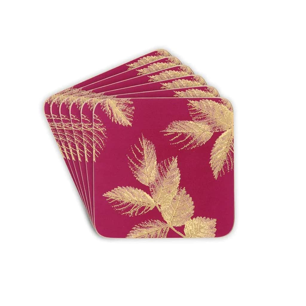 Pimpernel Set of 6 Sara Miller London Etched Leaves Coasters