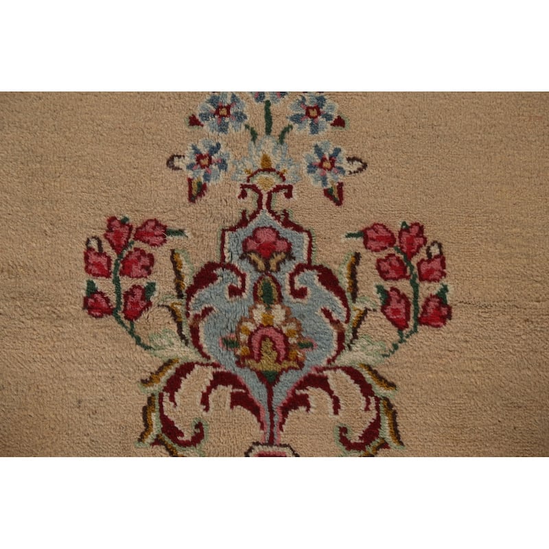 Hand-made Vintage Traditional Kerman Persian Wool Area Rug - 9'6" x 13'6"