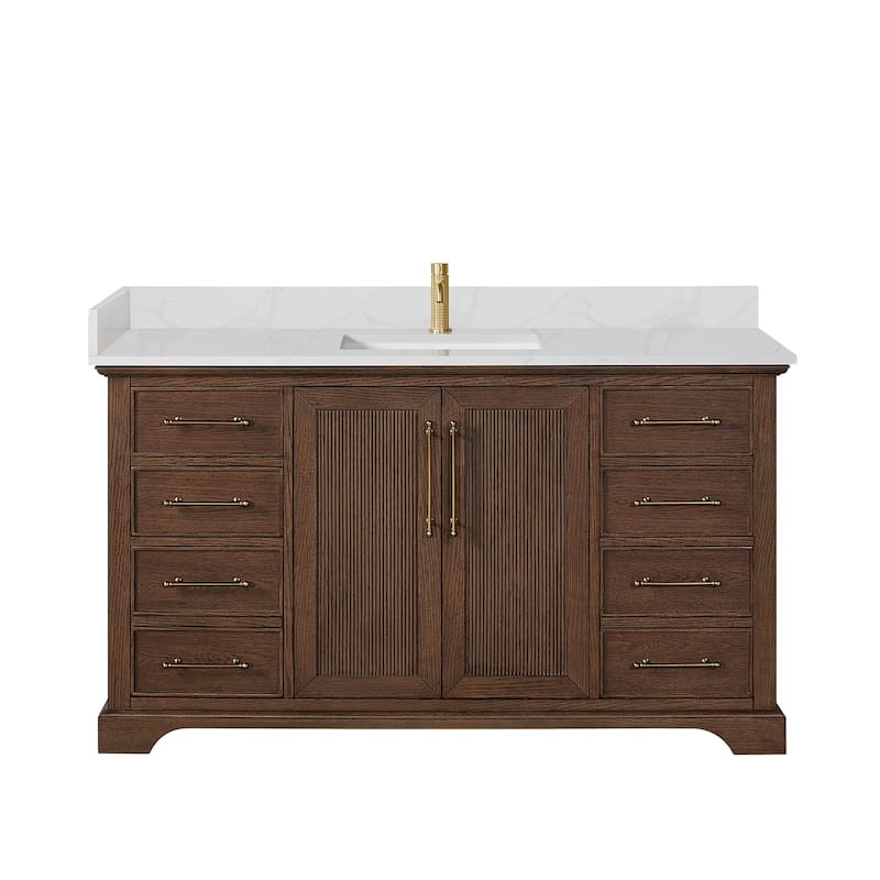 Tokyo Bath Vanity with Quartz Stone Top without Mirror