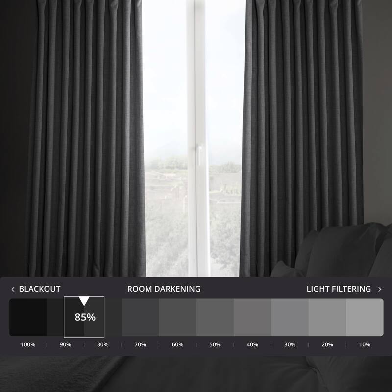 Exclusive Fabrics Faux Linen Extra Wide Room Darkening Curtains Panel - Versatile Privacy Drapery for Wide Windows (1 Panel)