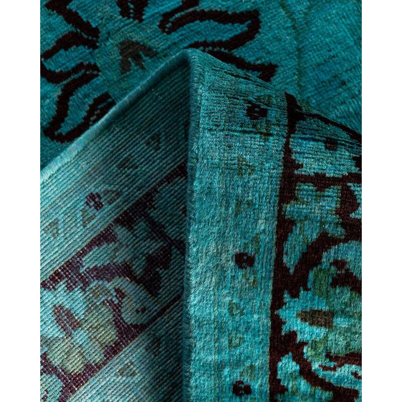 Fine Vibrance One-of-a-Kind Hand-Knotted Runner Rug - Green, 2' 8" x 12' 2" - 2' 8" x 12' 2"