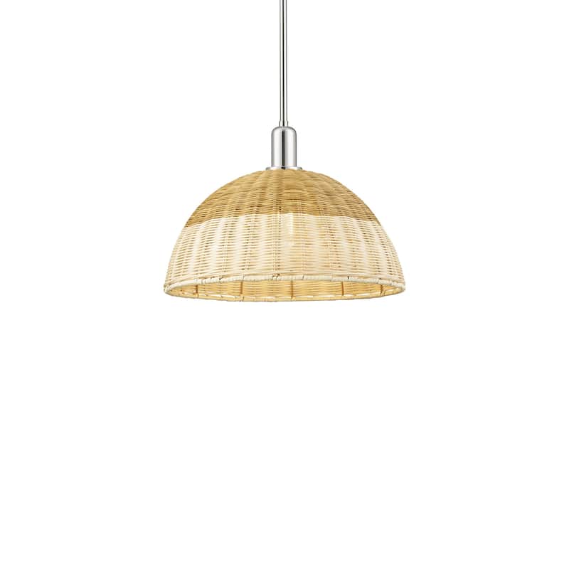 Innovations Lighting 716-1S-16-16 Natural Ballston Dome Pendant - Polished Nickel / Natural